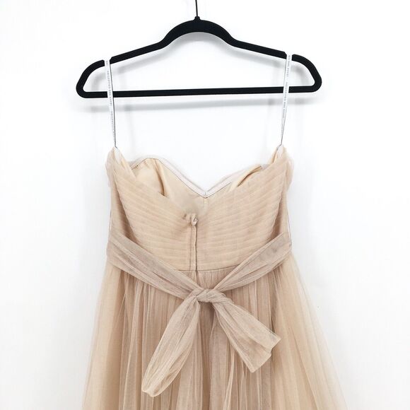 BHLDN Jenny Yoo Women 12 Annabelle Dress Ivory Nude Convertible Strapless Tulle - Picture 5 of 8